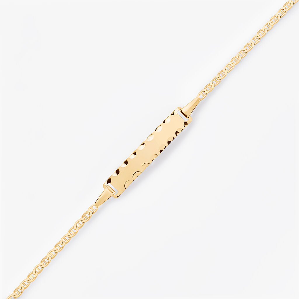 Bracelet Identit&eacute; Esta Maille For&ccedil;at Or Jaune - Bracelets Communion Enfant | Histoire d&rsquo;Or