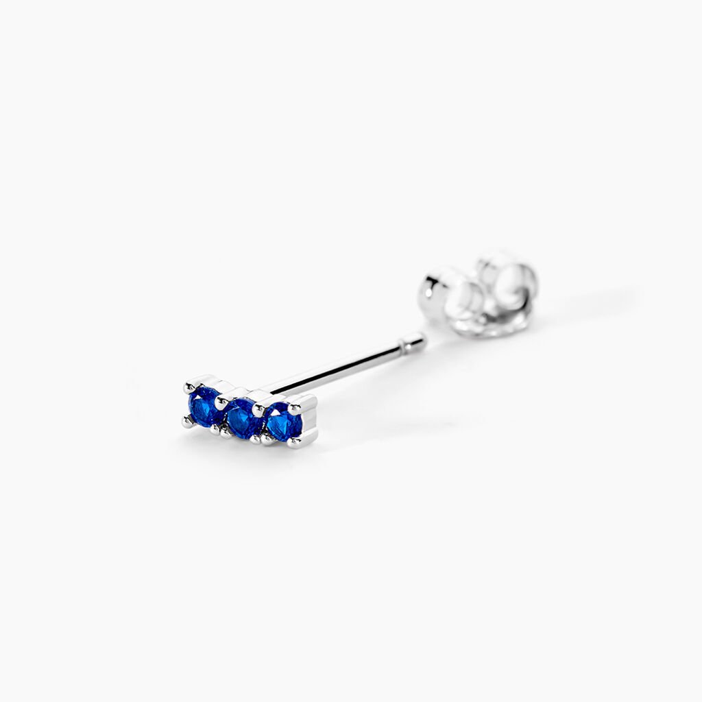 Boucles D'oreilles Puces Mai-ly Argent Blanc Spinelle - Nouveautés Femme | Histoire d’Or