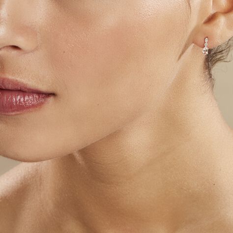 Boucles D'oreilles Puces Antonia Or Rose Morganite Et Diamant - Clous d'oreilles Femme | Histoire d’Or