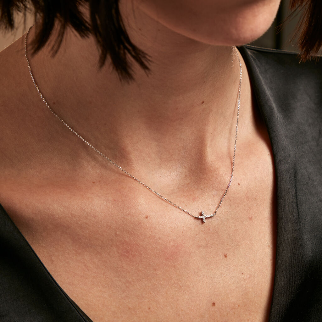 Collier Like A Virgin Or Blanc Oxyde De Zirconium - Colliers Femme | Histoire d’Or