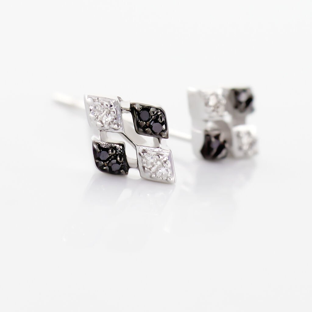 Boucles D'oreilles Pendantes Enid Or Blanc Diamant - Clous d'oreilles Femme | Histoire d’Or