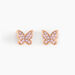 Boucles D'oreilles Puces Anne-lise Argent Rose Oxyde De Zirconium - Boucles d'Oreilles Papillon Femme | Histoire d’Or