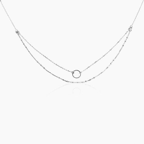 Collier Dayana Argent Blanc - Ras de cou Femme | Histoire d&rsquo;Or