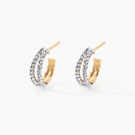 Créoles Atallah Or Jaune Strass - Boucles d'oreilles créoles Femme | Histoire d’Or