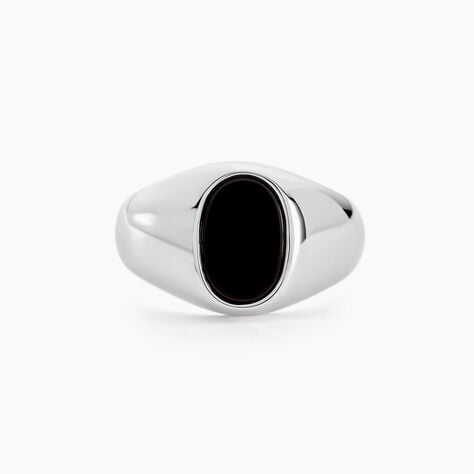 Chevali&egrave;re Amaurie Argent Blanc Onyx - Bagues solitaires Homme | Histoire d&rsquo;Or