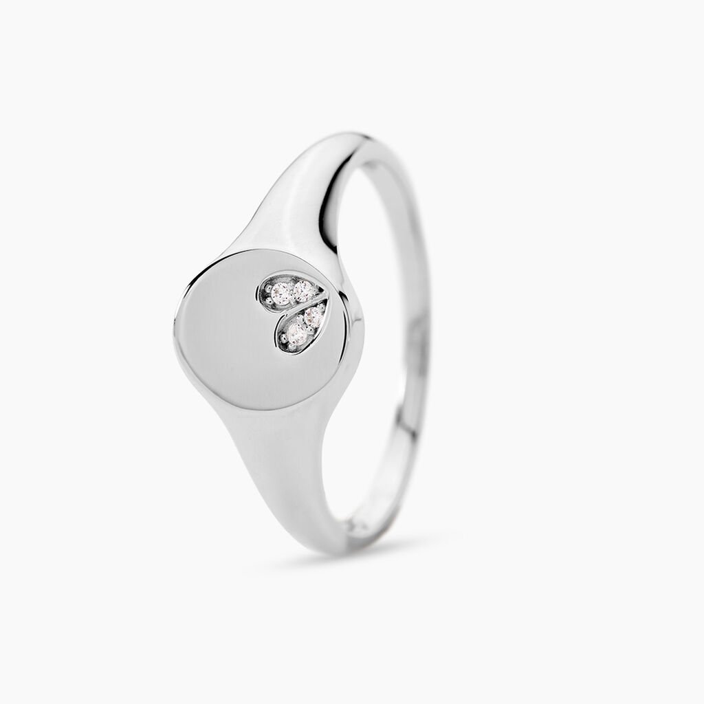 Bague Declaration Argent Blanc Oxyde De Zirconium - Bagues avec pierre Femme | Histoire d’Or