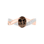 Bague Candice Or Rose Quartz - Bagues solitaires Femme | Histoire d&rsquo;Or