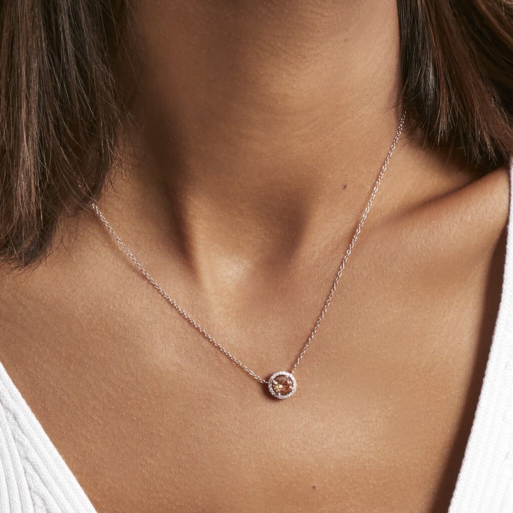 Collier Rio Copacabana Argent Rose Oxyde De Zirconium - Colliers fantaisie Femme | Histoire d’Or