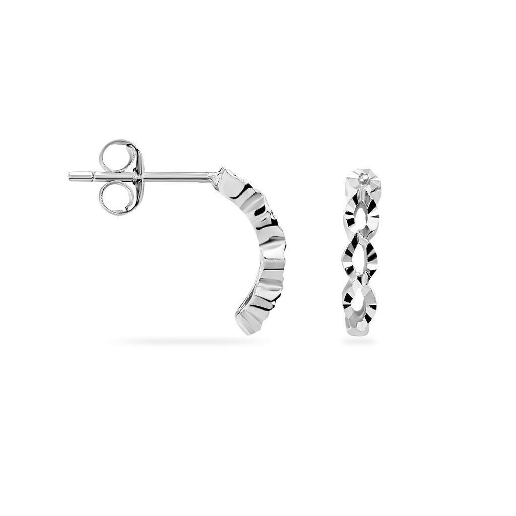 Créoles Kezya Argent Blanc - Boucles d'oreilles créoles Femme | Histoire d’Or