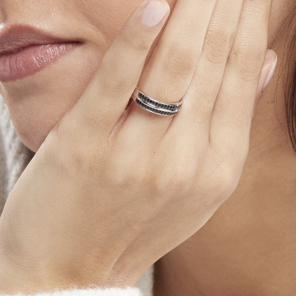 Bague Argent Blanc Agapios Oxydes De Zirconium - Bagues avec pierre Femme | Histoire d’Or