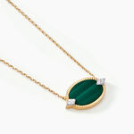 Collier Tahina Or Jaune Malachite Diamant - Colliers Femme | Histoire d&rsquo;Or
