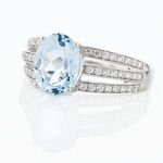 Bague Solitaire Carmelice Or Blanc Topaze Et Oxyde De Zirconium - Bagues solitaires Femme | Histoire d&rsquo;Or