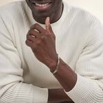 Bracelet Identit&eacute; Casper Gourmette Argent Blanc - Gourmettes Homme | Histoire d&rsquo;Or