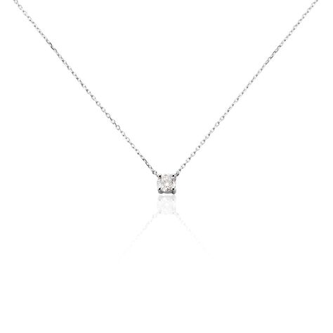 Collier Or Blanc Aphrodite Diamant - Colliers Femme | Histoire d’Or