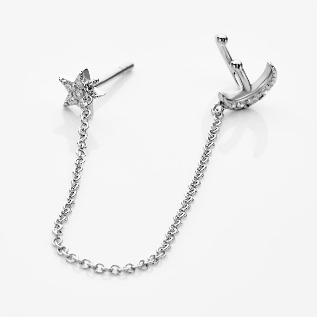 Bijoux D'oreilles Argent Blanc Aulay Oxydes De Zirconium - Boucles d'oreilles fantaisie Femme | Histoire d’Or