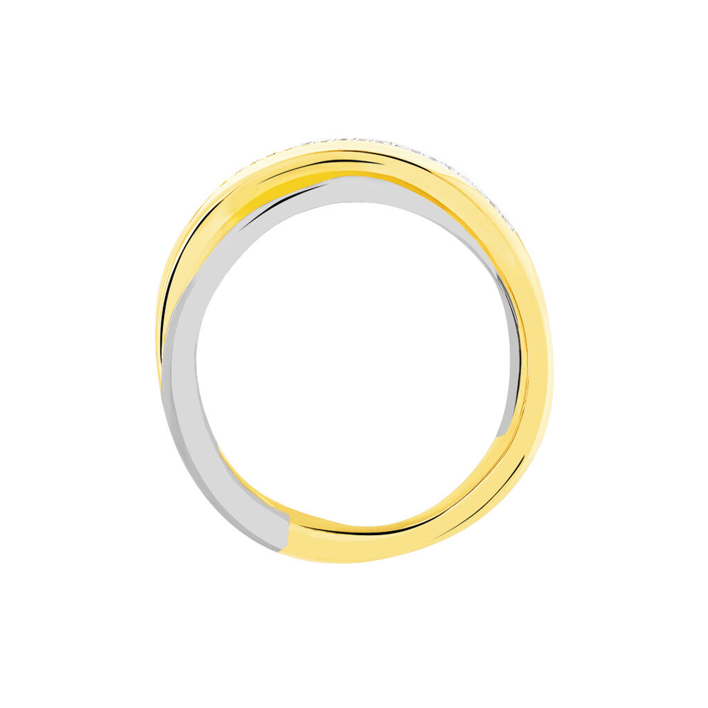 Bague Andrette Or Bicolore Diamant - Bagues avec pierre Femme | Histoire d’Or
