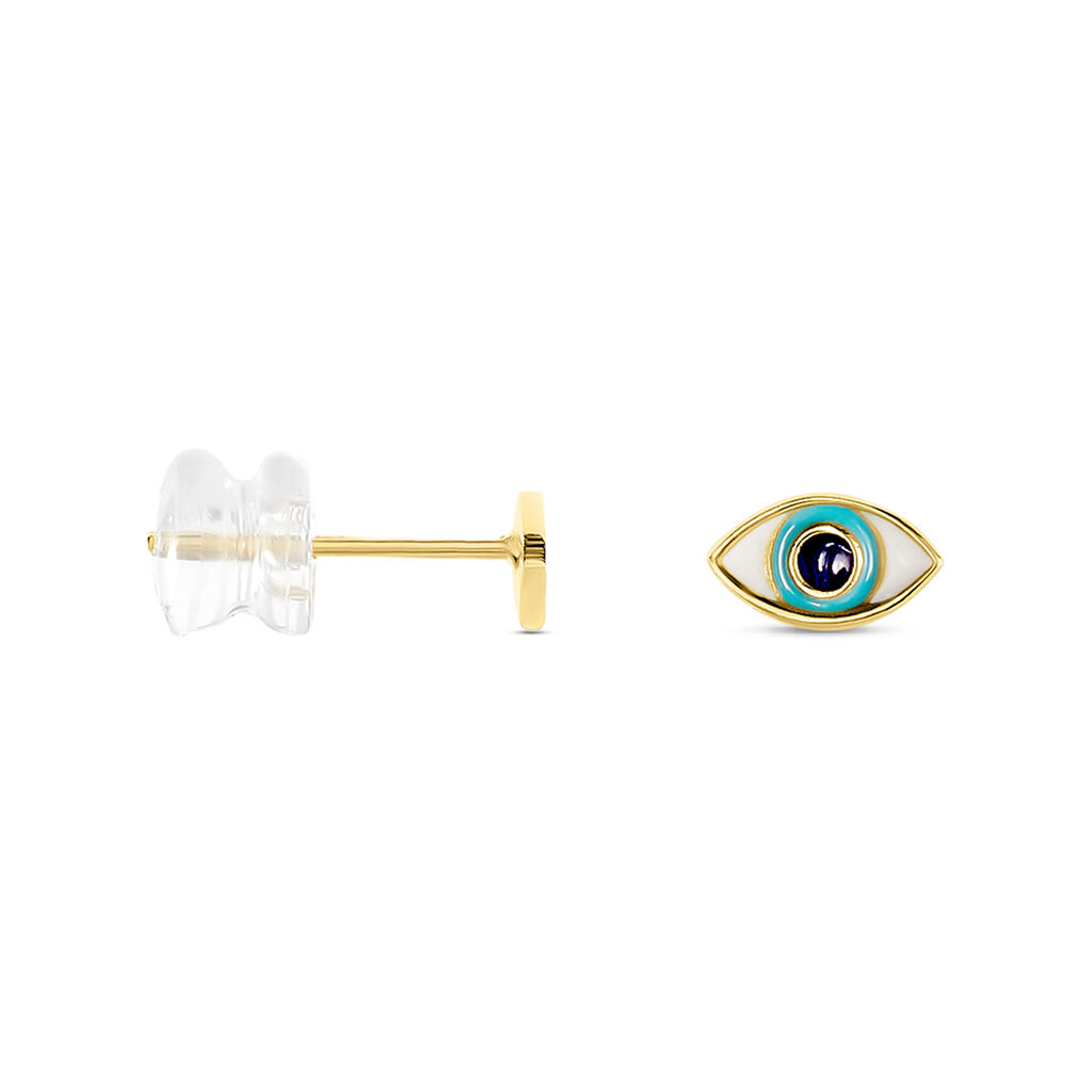Boucles D'oreilles Puces Look At Me Or Jaune - Clous d'oreilles Femme | Histoire d&rsquo;Or