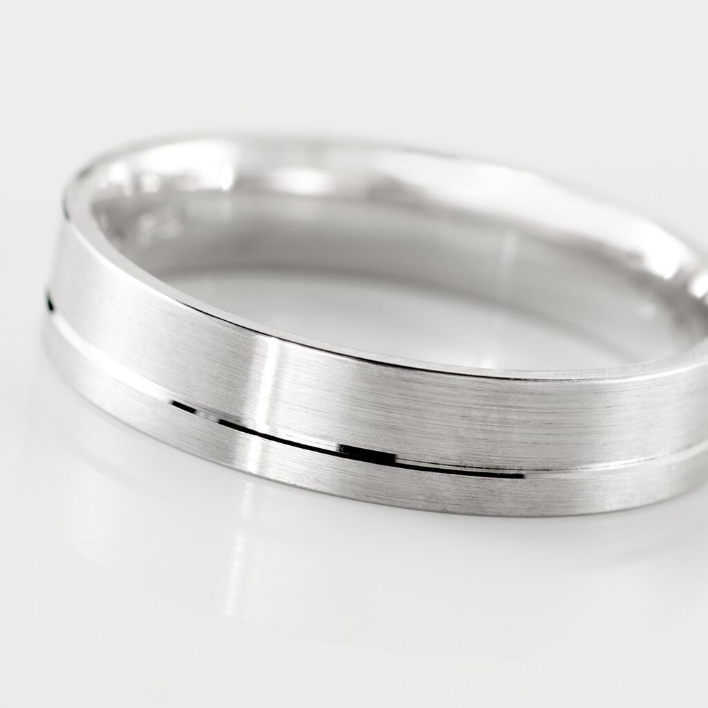 Alliance Tyffen Ruban Plat Argent Blanc - Alliances Famille | Histoire d&rsquo;Or