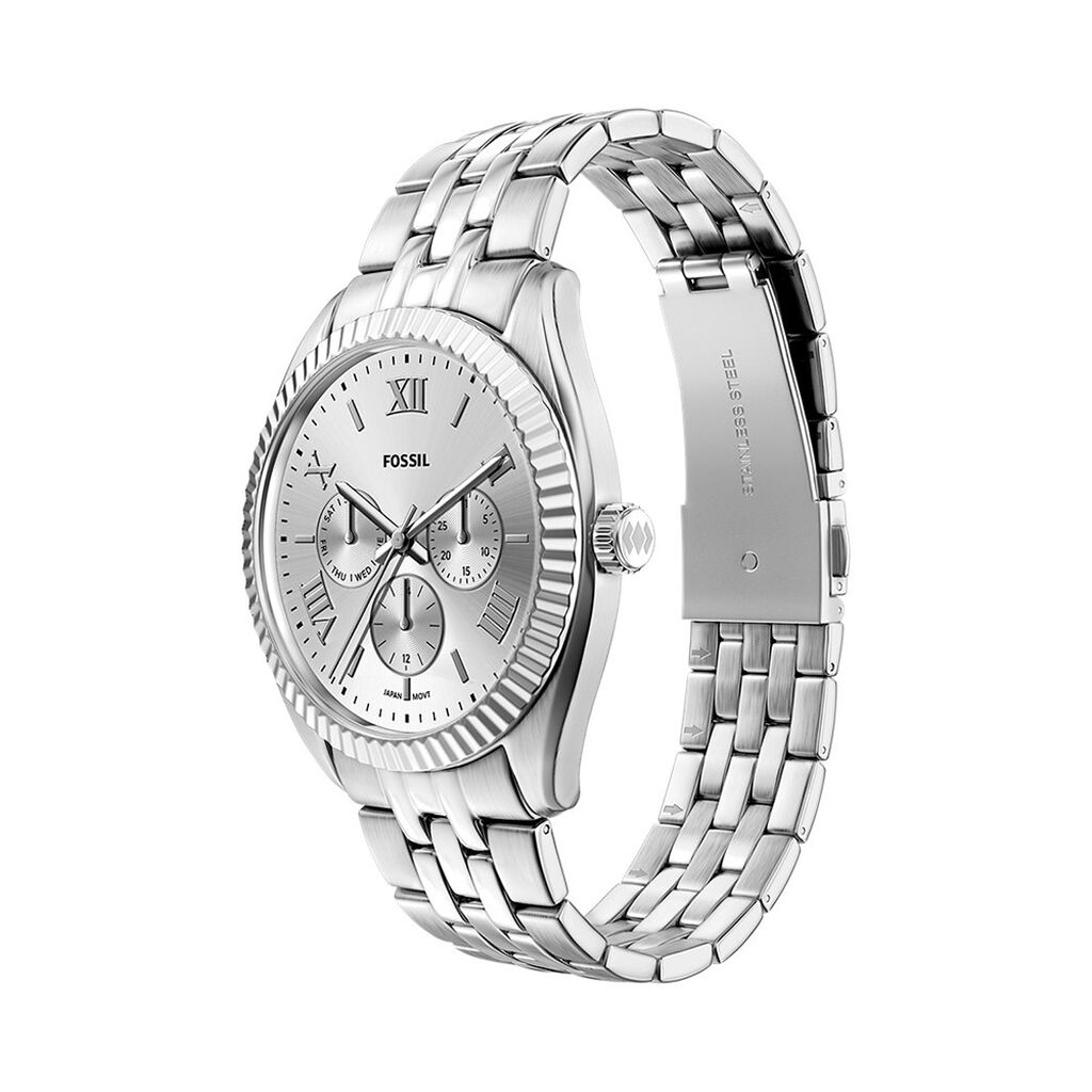Montre Fossil Campbell Argent&eacute; - F&ecirc;te des p&egrave;res Homme | Histoire d&rsquo;Or