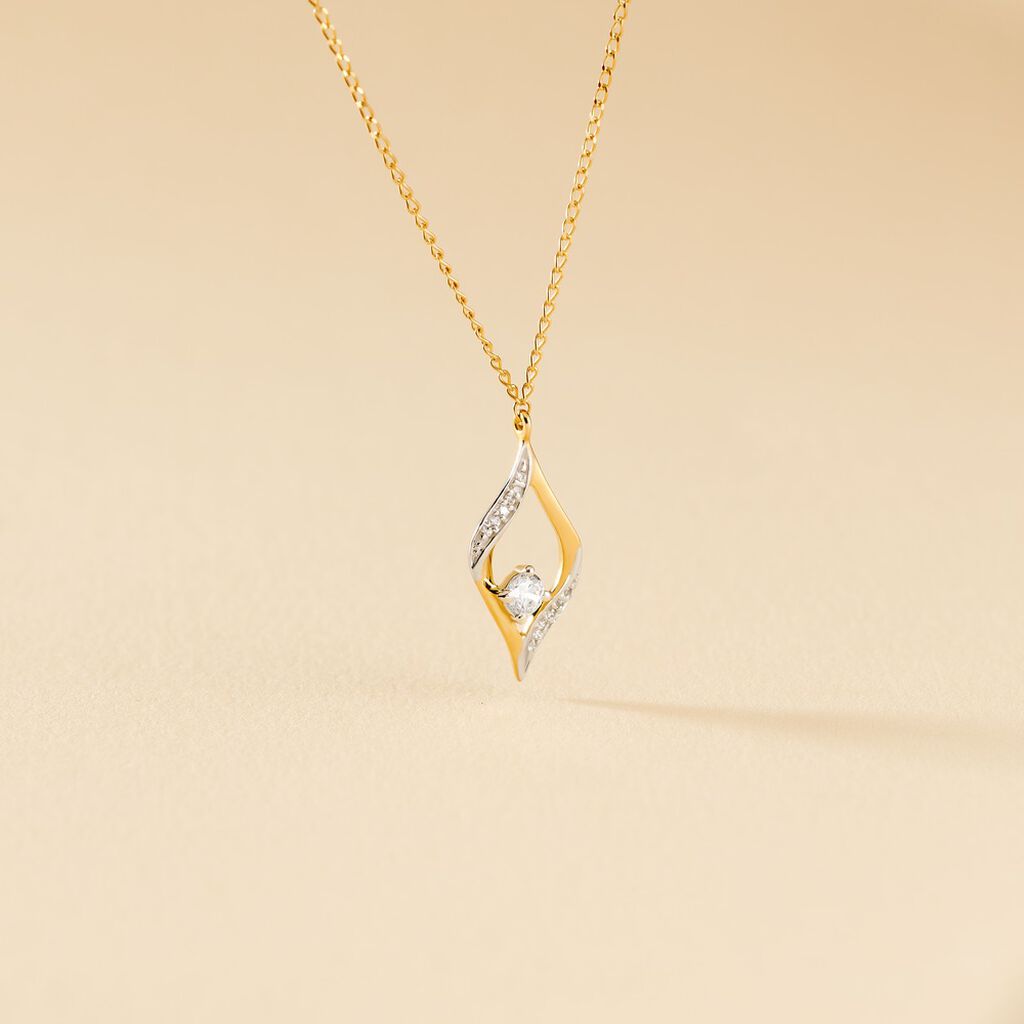 Collier Eye Or Jaune Oxyde De Zirconium - Colliers Femme | Histoire d&rsquo;Or