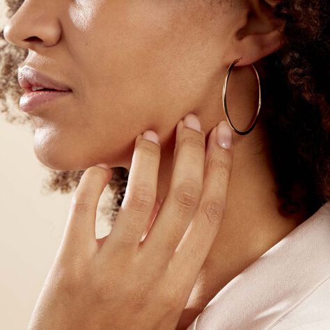Créoles Ada Lisse Plaqué Or Jaune - Boucles d'oreilles créoles Femme | Histoire d’Or