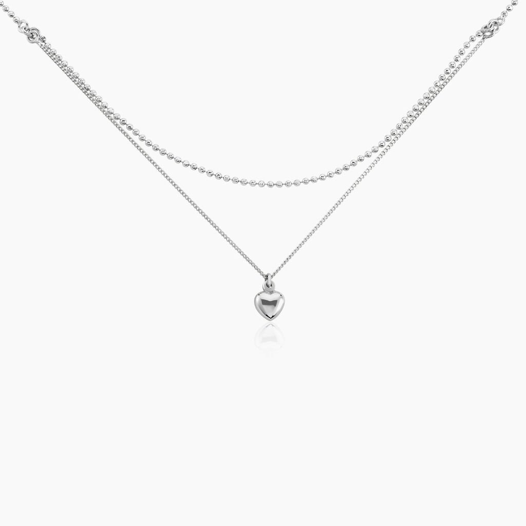 Collier Monifa Argent Blanc - Ras de cou Femme | Histoire d’Or