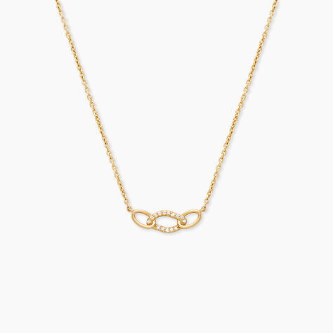 Collier Fatia Argent Dor&eacute; A L'Or 750/1000 Oxyde De Zirconium - Colliers Femme | Histoire d&rsquo;Or