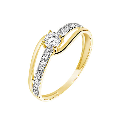 Bague Solitaire Armelle Or Jaune Oxyde De Zirconium - Bagues solitaires Femme | Histoire d’Or