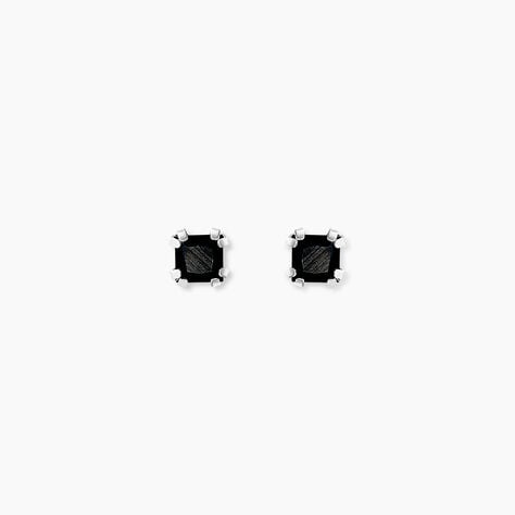 Boucles D'oreilles Puces Doreen Carre Or Blanc Oxyde De Zirconium - Clous d'oreilles Femme | Histoire d’Or