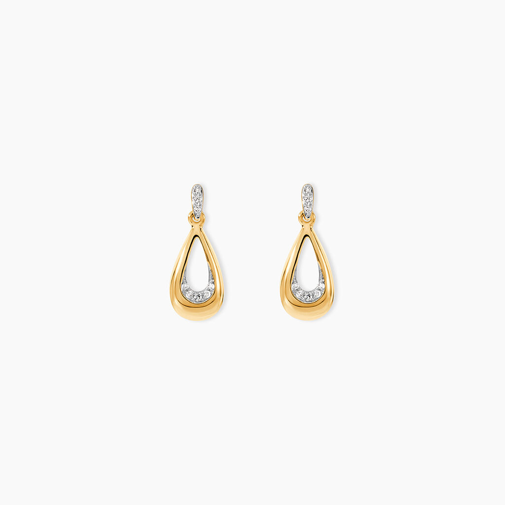 Boucles D'oreilles Puces Nirmala Or Jaune Diamant - Boucles d'oreilles pendantes Femme | Histoire d&rsquo;Or