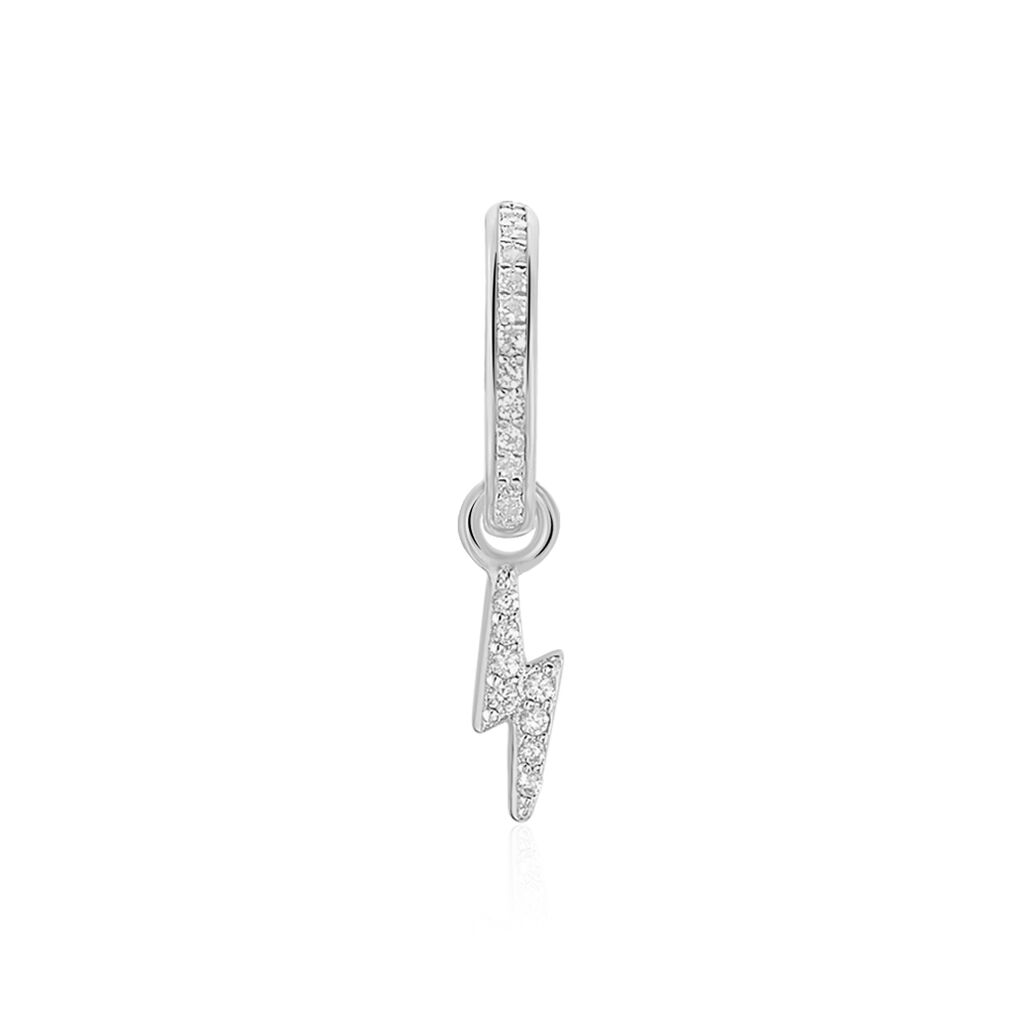 Cr&eacute;ole Unitaire Ancelin Rondes Argent Blanc Oxyde De Zirconium - Piercings d'oreilles Femme | Histoire d&rsquo;Or