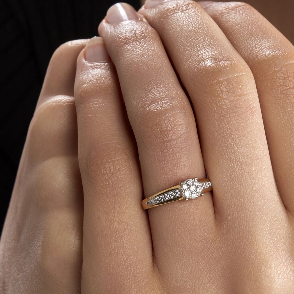 Bague Or Jaune Multi Pierres Diamants - Bagues avec pierre Femme | Histoire d’Or