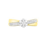 Bague Magnolia Croisee Or Jaune Diamant - Bijoux Femme | Histoire d&rsquo;Or