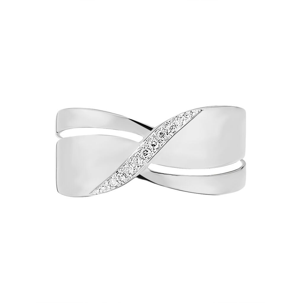 Bague Camomille Or Blanc Diamant - Bagues avec pierre Femme | Histoire d’Or