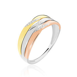 Bague Nesibe Or Tricolore Diamant - Bagues avec pierre Femme | Histoire d’Or