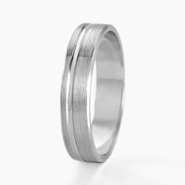 Alliance Abygail Ruban Plat Argent Blanc - Alliances Famille | Histoire d’Or