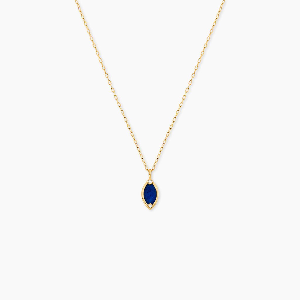 Collier Chelo Or Jaune Lapis Lazuli Oxyde De Zirconium - Colliers Femme | Histoire d&rsquo;Or