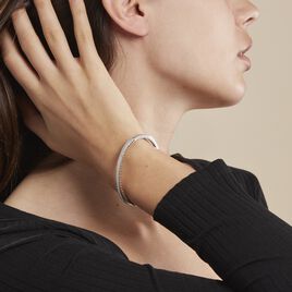 Bracelet Jonc Clélya Argent Blanc Oxyde De Zirconium - Bracelets joncs Femme | Histoire d’Or
