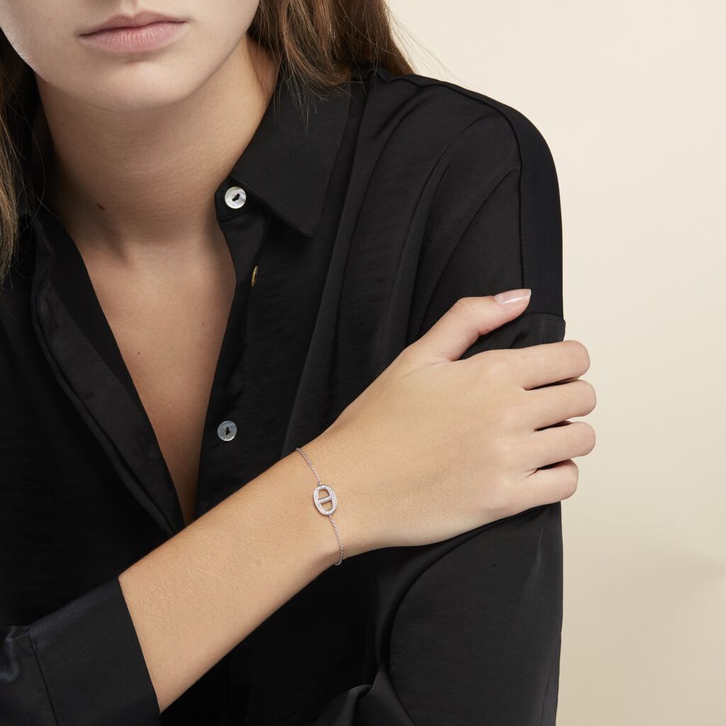 Bracelet Argent Blanc Caprina Oxydes De Zirconium - Bracelets Femme | Histoire d’Or
