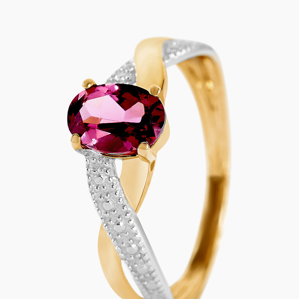 Bague Candice Or Jaune Rhodolite - Bagues solitaires Femme | Histoire d&rsquo;Or
