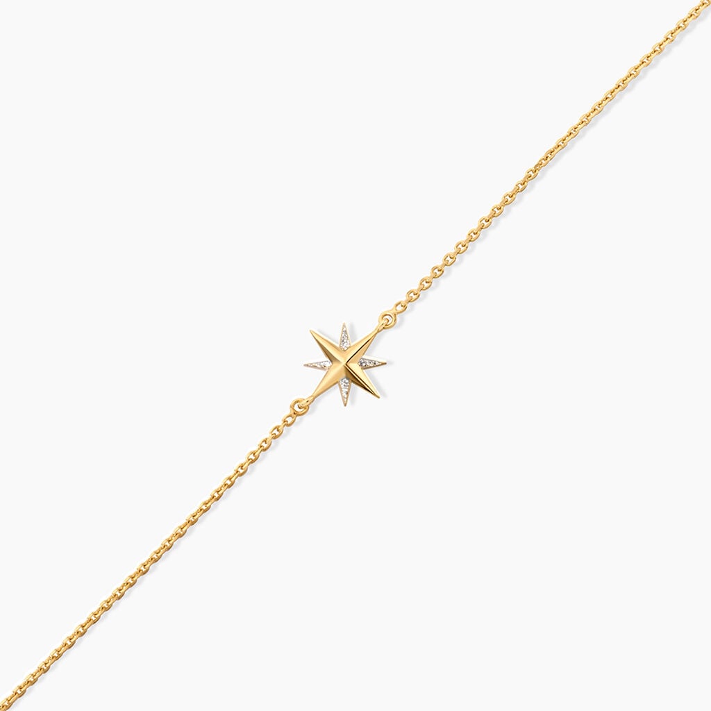 Bracelet Falling Star Argent Dor&eacute; A L'Or 750/1000 Oxyde De Zirconium - Bracelets Femme | Histoire d&rsquo;Or