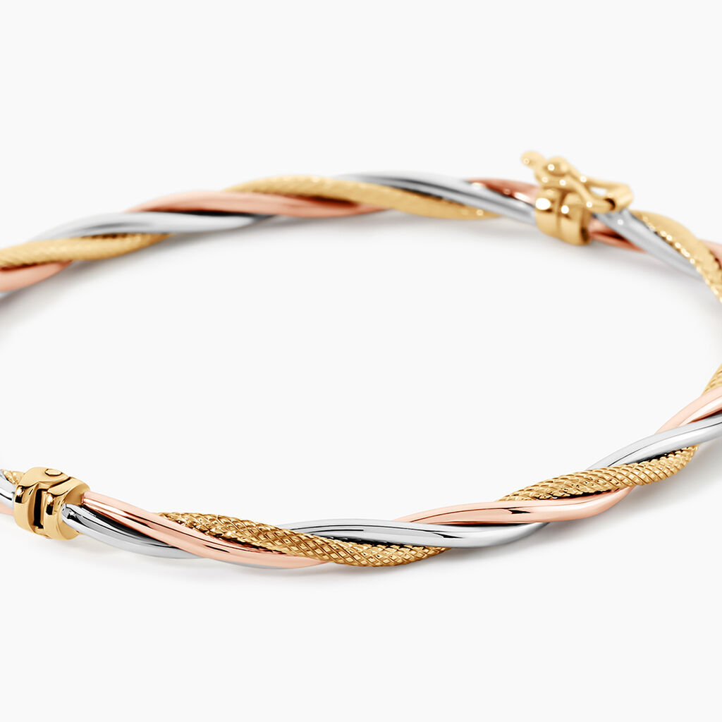 Bracelet Jonc Temani Or Tricolore - Bracelets joncs Femme | Histoire d&rsquo;Or
