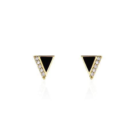 Boucles D'oreilles Puces Seymour Or Jaune Oxyde De Zirconium - Clous d'oreilles Femme | Histoire d’Or