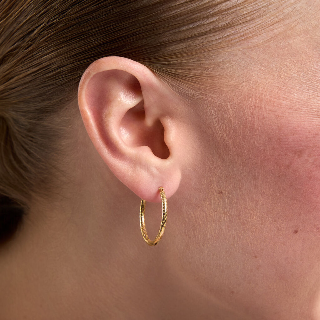 Cr&eacute;oles Ulrica Argent Dor&eacute; A L'Or 750/1000 - Boucles d'oreilles cr&eacute;oles Femme | Histoire d&rsquo;Or