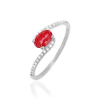 Bague Loriane Or Blanc Rubis Et Diamant