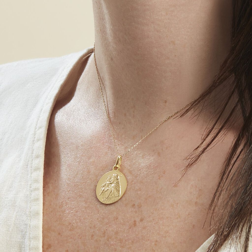 Medaille Or Jaune Saint Antoine De Padoue - Pendentifs Baptême Famille | Histoire d’Or