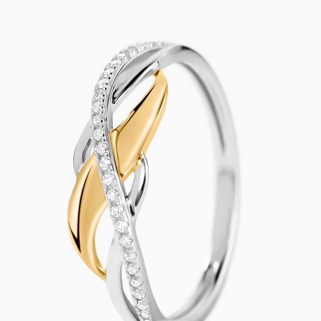 Bague Helene Or Bicolore Diamant - Bagues avec pierre Femme | Histoire d&rsquo;Or