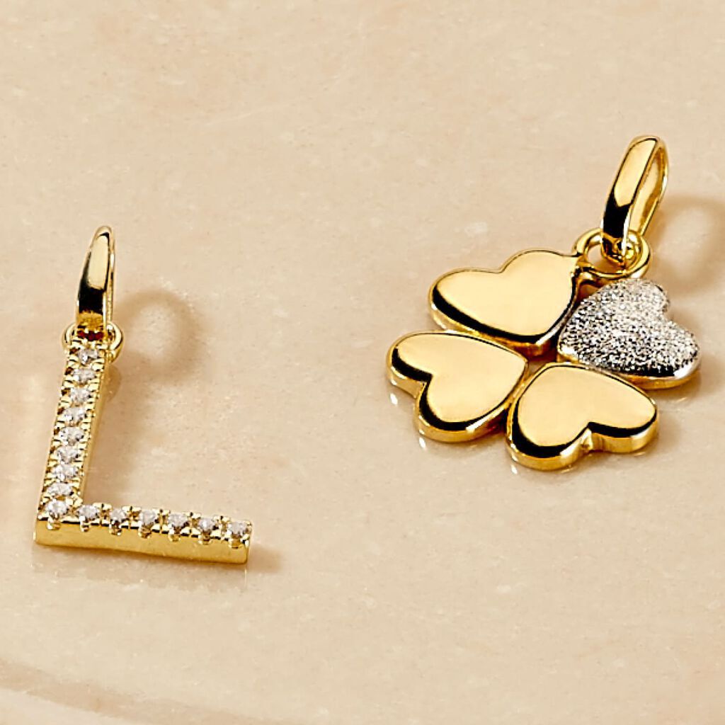 Pendentif Eudocie Coeur Trefle Or Jaune - Pendentifs Famille | Histoire d’Or