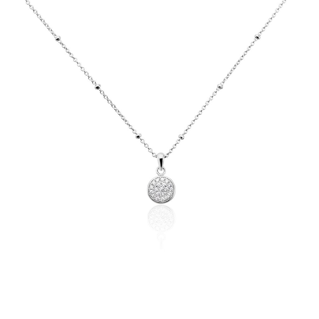 Collier Pascalin Argent Blanc Oxyde De Zirconium - Colliers fantaisie Femme | Histoire d&rsquo;Or