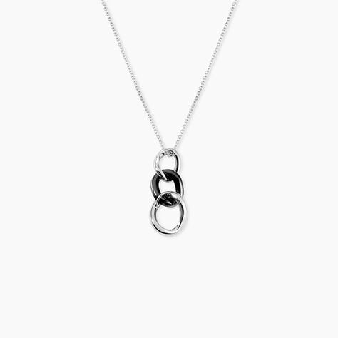 Collier Link Argent Blanc C&eacute;ramique Et Oxyde De Zirconium - Colliers Femme | Histoire d&rsquo;Or